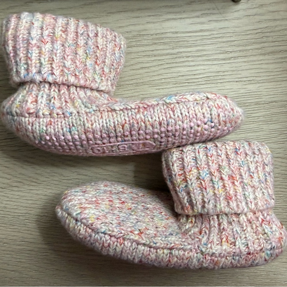 Knit Booties - Pink Multicolor